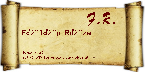 Fülöp Róza névjegykártya